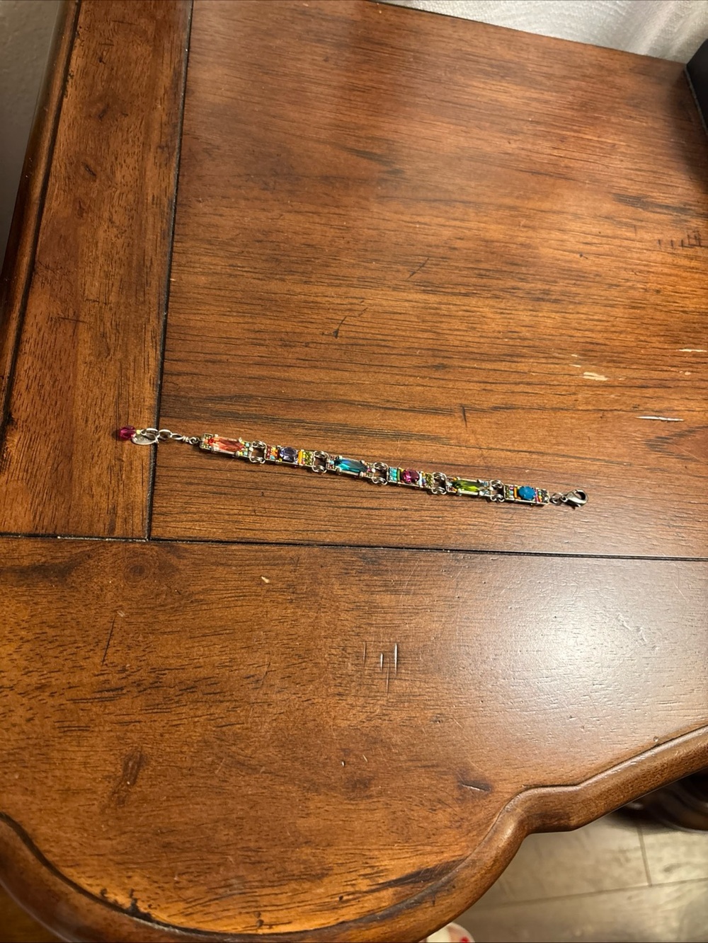 7" Adjustable Crystal & Bead Mosaic FIREFLY Bracelet Stunning Color and Shine - Picture 6 of 8